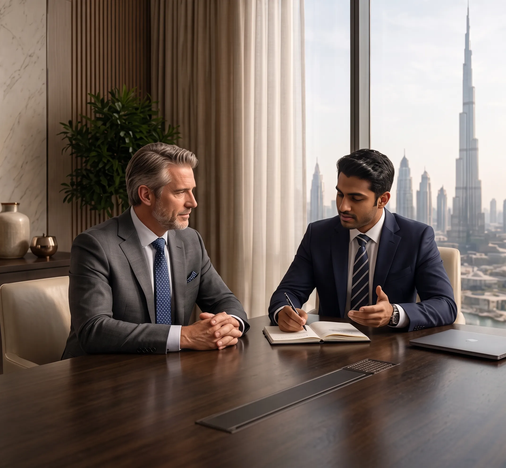 private client advisor discussing family wealth structure